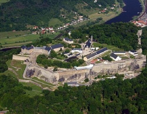 Luftaufnahme Festung Königstein im Oktober 2008